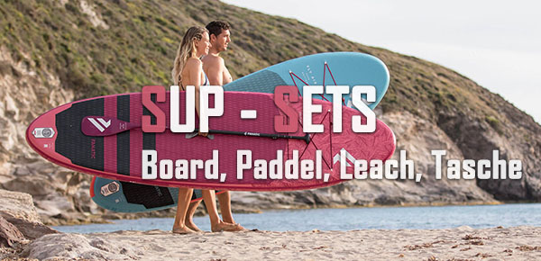 SUP Boards + Paddel, Leach, Taschen und Zubehör