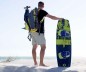 Preview: Duotone Gonzales Kiteboard Yellow 024 vor dem Kiten am Strand