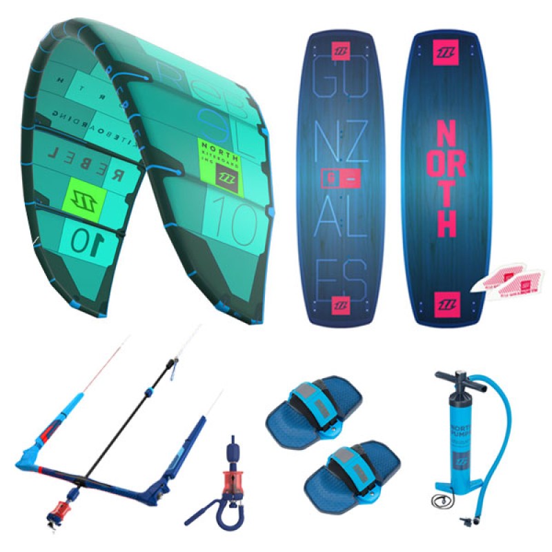 North Kiteboarding Freeride Rebel + Bar, Gonzales Board Set