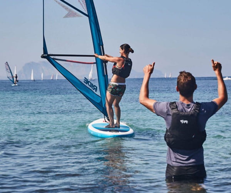 Windsurfen lernen auf dem Ride von Rad Paddle